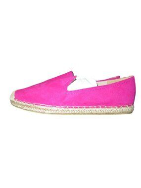JustFab Rampage Bree Bright Pink Canvas Espadrille Moccasin Driving Shoe Slip-On